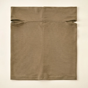 Detail view of the ear-hole design and smooth stitching on the modal under-cap