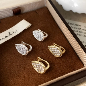Waterdrop Earrings For Women Copper Zirconia Pave Inlay Milgrain Edge Fashion Elegant Jewelry Accessory