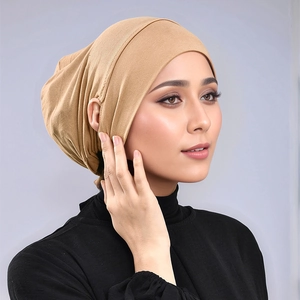Camel modal elastic undercap for women with adjustable ties in premium stretch fabric