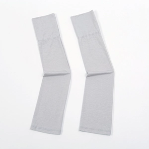 Light grey modal arm sleeves with elastic wide-edge design for sun protection