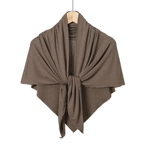 Close-up of soft mercerized cotton triangle headscarf with refined edge stitching