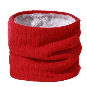 Tour de cou en tricot rouge pour l'hiver avec doublure polaire douce et épaisse