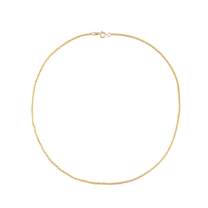 Minimalist gold chain necklace for women with fine textured links and a round clasp