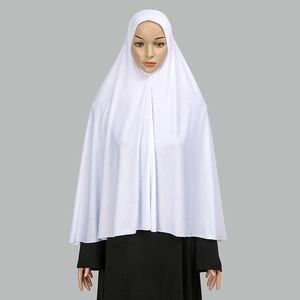 White 40D crystal linen hijab headscarf for women with full shoulder coverage