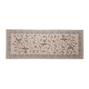 Thick autumn paisley and bird cashmere shawl with elegant fringes for women