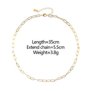 Minimalist gold hollow chain necklace with lobster clasp and adjustable extension link