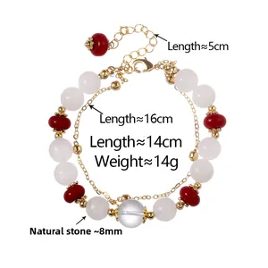 Specifiche dettagliate del bracciale a doppio strato con pietre naturali stile vintage