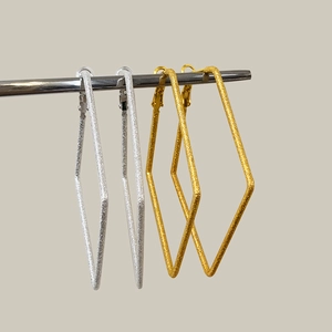 Créoles Losange Cuivre Dépoli Texturé Géométrique Minimalisme Commuter Bijoux Mode Pour Femmes