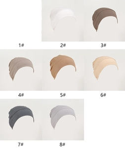 Detailed grid view of diverse breathable modal inner hijab caps in various neutral colors