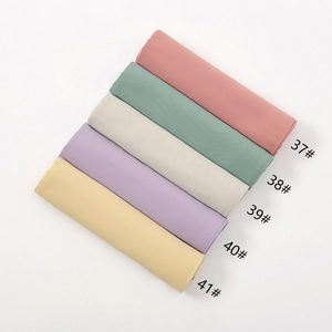 Detail of high-quality chiffon hijabs showing premium texture and neat edge stitching