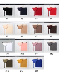 Collection of chiffon hijab and matching tie-back cap sets in 15 vibrant solid colors