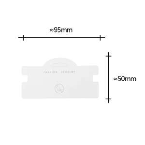 White cardboard jewelry display card 95x50mm with hand illustration for bracelets