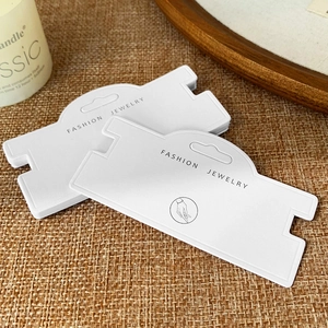 Minimalist white jewelry display cards for bracelets with Fashion Jewelry logo print