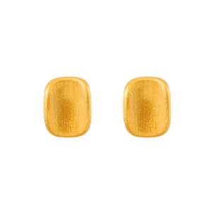 Boucles d'oreilles rectangulaires minimalistes en or avec finition en métal brossé