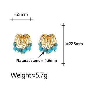 Detailed view of red agate stud earrings with dimensions 21x22.5mm and 5.7g weight