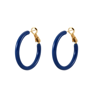 Modische Retro-Ohrringe mit dunkelblauem Öl-Finish und elegantem Gold-Metall-Detail