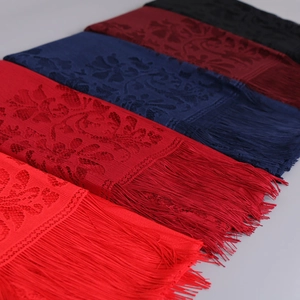 Summer lace shawl with fringe tassels in multiple solid colors for a vintage style