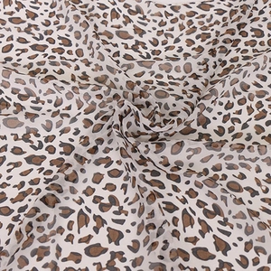 Lightweight leopard print chiffon scarf for women with elegant brown and black spots