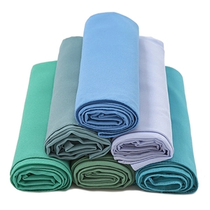 Detail showing soft bubble chiffon fabric rolls in six elegant Morandi colors