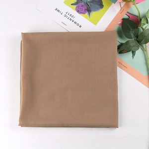 Classic coffee brown chiffon square headscarf 110cm with minimalist flat lay styling