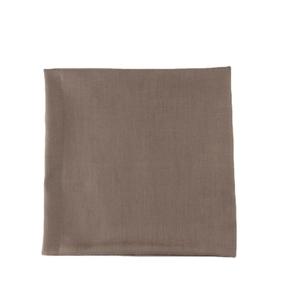 Classic dark brown solid square scarf 110x110cm with neat stitching on white background