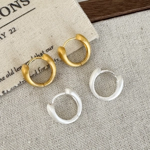 Boucles D'oreilles Créoles En Cuivre Brossé Mat Minimaliste Style Coeur Géométrique Goutte D'eau Bijoux Mode Pour Femmes