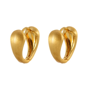 Élégantes boucles d'oreilles goutte dorées avec finition mate brossée et intérieur poli