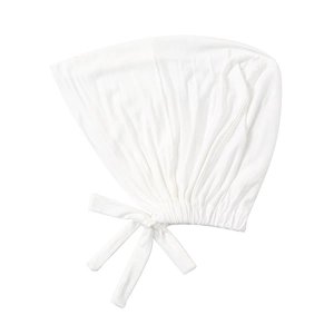 Turbante in modal bianco con lacci regolabili e base plissettata per donne
