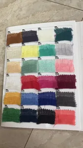 Detailed fabric color chart showing 24 different shades of cotton linen material samples