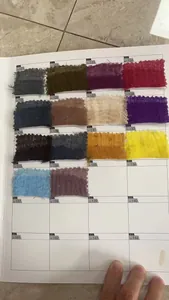 Detailed color chart of cotton linen scarves showing various fabric swatches and shades