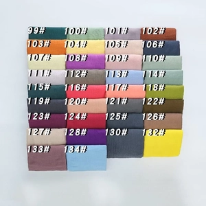 Collection of multi-color cotton linen scarves with natural wrinkled texture in 34 solid colors
