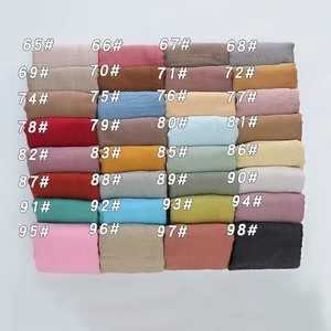 32-color cotton linen scarf palette featuring breathable wrinkled fabric samples