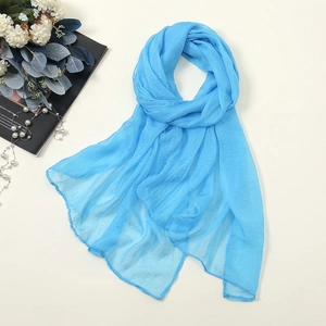 Solid Color Chiffon Scarf Lightweight Sunscreen Shawl For Beach Travel Fashion Minimalist Long Wrap For Women Accessory