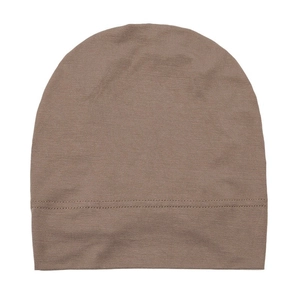 Deep brown modal stretch knit skull cap with reinforced stitching for daily comfort