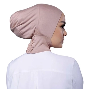 Breathable modal inner hijab cap for women with high elasticity in dusty pink color