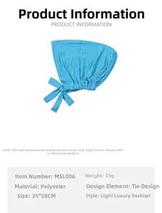 Turbante blu in poliestere con fiocco, dimensioni 35x28cm, peso 35g per donna