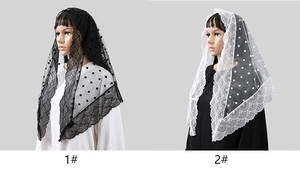Detailed comparison of vintage lace polka dot veils in black and white options