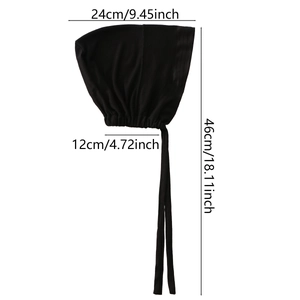 Tabella taglie dettagliata per foulard nero con larghezza 24cm e altezza 46cm