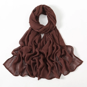 Breathable dark brown modal hijab scarf with a soft textured finish for women