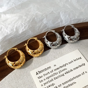 Boucles Oreilles Créoles Géométriques En Cuivre Serties De Zircon Avec Tige En Cuivre Bijoux Élégants Pour Femmes