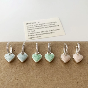Boucles D'oreilles Créoles Pendentif Coeur Avec Coquillage Zirconia Et Tige En Argent Bijoux De Mode Asymétriques Femme