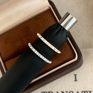 Bague Ouverte Élégante En Künstliche Perles Et Zircone Cuivre Plaqué Or 14K Style Français Minimaliste Bijou Pour Femme