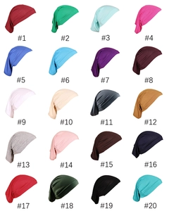Πλέγμα με 20 χρώματα από modal hijab καπέλα εσωτερικά σε ύφασμα υψηλής ελαστικότητας