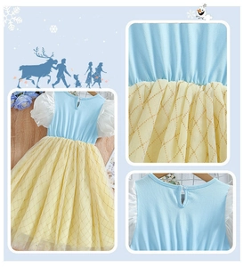 Vue détaillée d'une robe de princesse avec couches de tulle et manches bouffantes