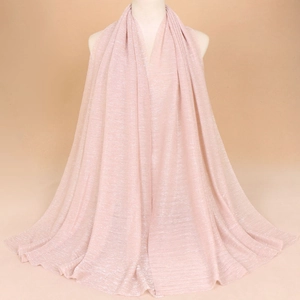 Elegant rose gold shimmer shawl with fine pleated texture and metallic gold thread