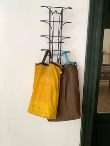 Lightweight nylon travel storage bags with zippers in mustard yellow and brown tones