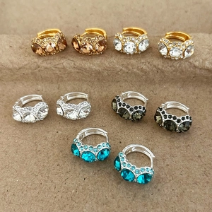 Large Zircon Huggie Hoop Earrings Copper 18K Gold Plated Micro Pave Geometric Elegant Fashion Jewelry For Women