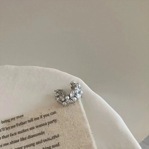 Marquise Cubic Zirconia Artificial Pearl Ear Cuff Copper Non Pierced Elegant Geometric Minimalist Ear Clip For Women