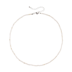 Elegant French style minimalist necklace with white shell beads and silver lobster clasp