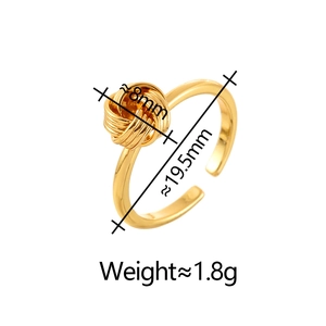 Elegant gold twisted knot open ring with 19.5mm width and lightweight daily wear design